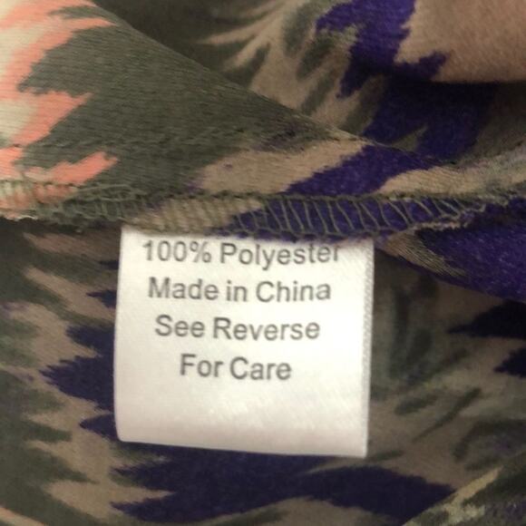 Parker green and purple printed faux wrap top - Picture 4 of 6